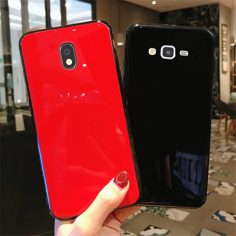 Black red shell baked paint Case For Samsung Galaxy A6 PLUS 2018 J5 2017 J530 J730 J330 J2 PRO J6 PRIME J7 CORE |