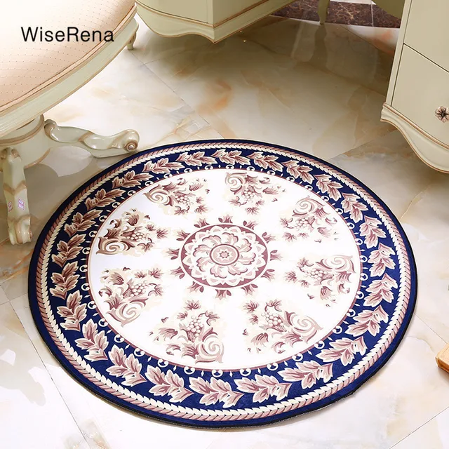 Cheap Europe Round Carpet Size 60/80/100/120/160CM Printing Parlor Carpets Living Room Chair Rugs Bath Mats High Quality Home Decorate