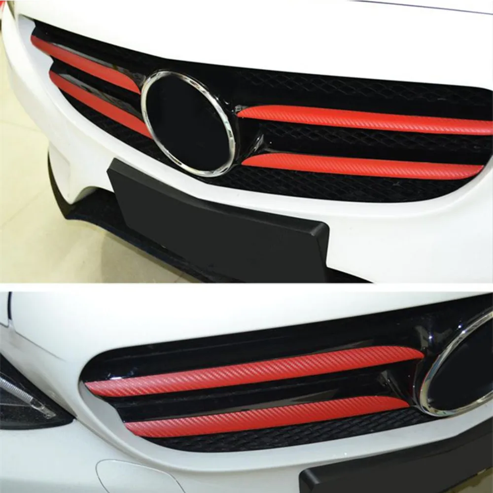 Carbon-Fiber-Car-Front-Grille-Sticker-For-Mercedes-Benz-C200-2015-4pcs-Per-Set-Grille-Decorative