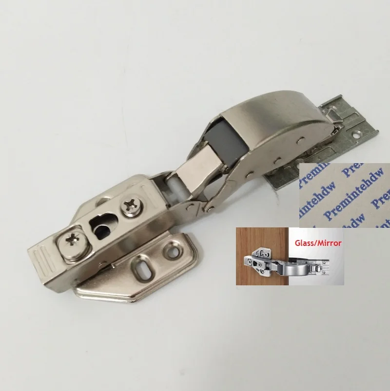 2Pcs/Lot Hydraulic Soft Close Hinge Wine Bath Cupboard Frameless Glass Mirror Door