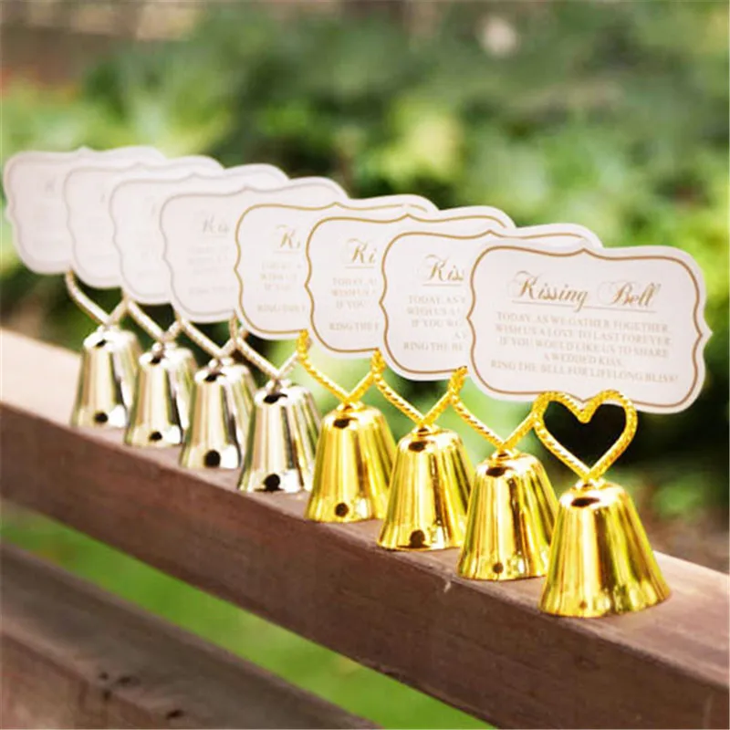 Buy Silver Heart Bell Place Card Holder Wedding favors