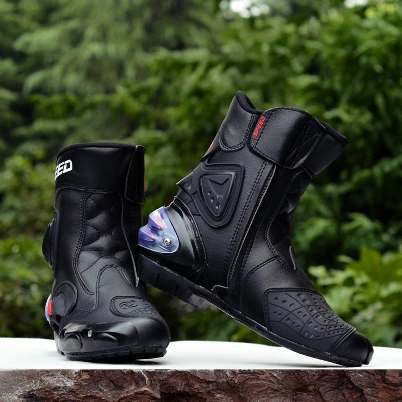 Riding Tribe Botas de cuero de microfibra para motociclista profesional, zapatos para de carreras|motocross shoes|speed bikerspro biker - AliExpress