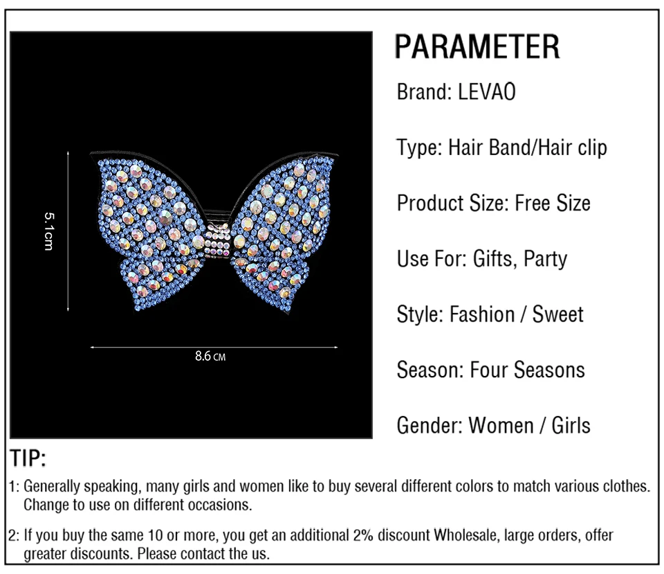 LEVAO, стразы в форме бабочки, заколки для волос, элегантные женские заколки с цветком и бантом, заколки для волос, аксессуары для волос