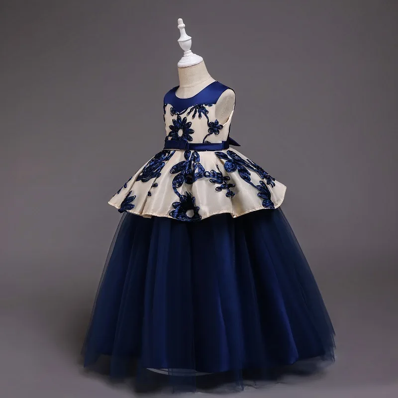 Kids Princess Girls Dresses Lace Tulle 3-14 Years Flower Pageant Dresses For Girls Wedding Birthday Dresses Kids Prom Dresses baby girl doll skirt