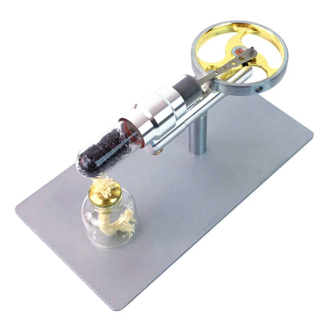 

DIY Single Cylinder Big Flywheel Stirling Micro Engine Physics Experiment Gift Model Educational Toy Gift For Kid Children Adult