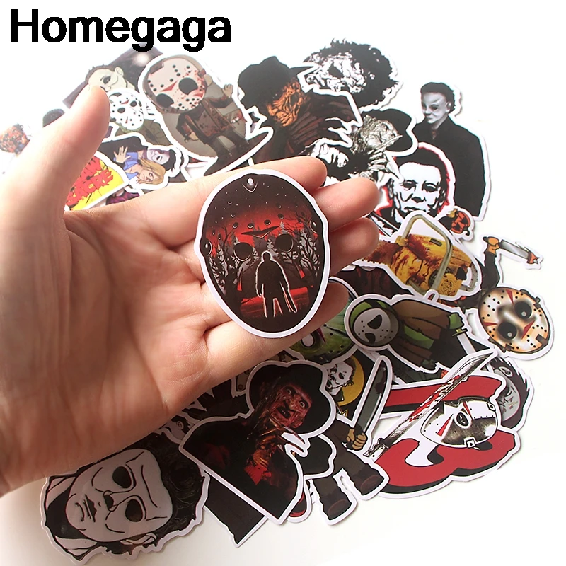 Homegaga, 37 шт., Майкл Майерс, Пятница, 13-й значок Фредди Крюгера, сделай сам, наклейки, ноутбук, телефон, двигатель, скрапбукинг, альбом D2134