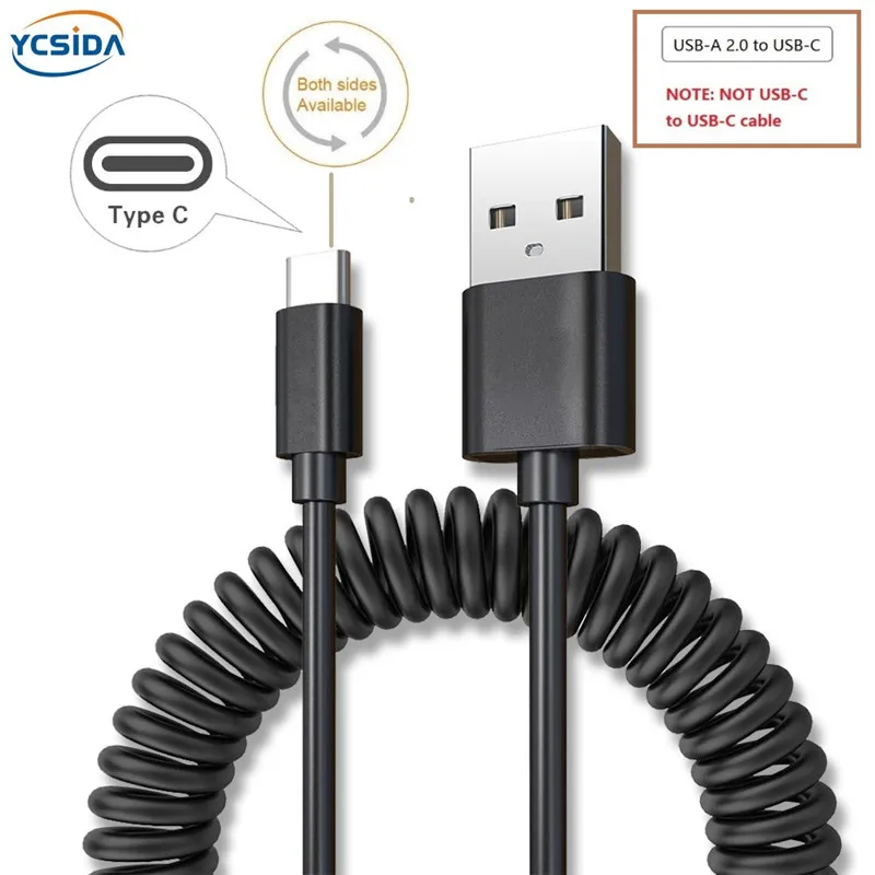

ROOTOO Black 5V 2.4A USB C Telescopic extension Charger cable For Samsung S10/LG G6/Huawei mate 20/redmi note7/OPPO R17/vivo NEX