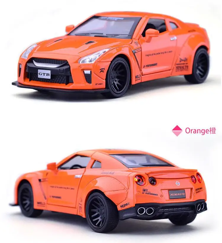 1:32 Nissan AMG GTR спортивный сплава модели автомобиля игрушки для детей diecast Отступить автомобиль коллекция игрушек подарок oyuncak