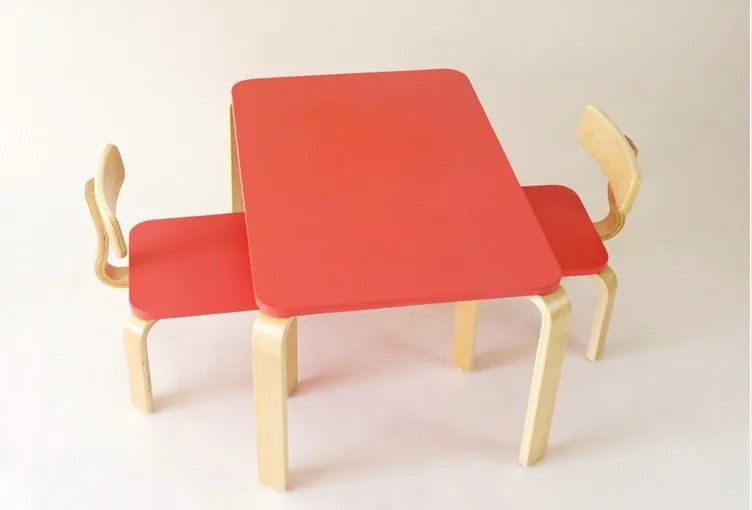 Детские мебельные гарнитуры один стол+ два стула наборы твердой древесины наборы детской мебели детский стул и стол для учебы наборы минималистичный Горячий