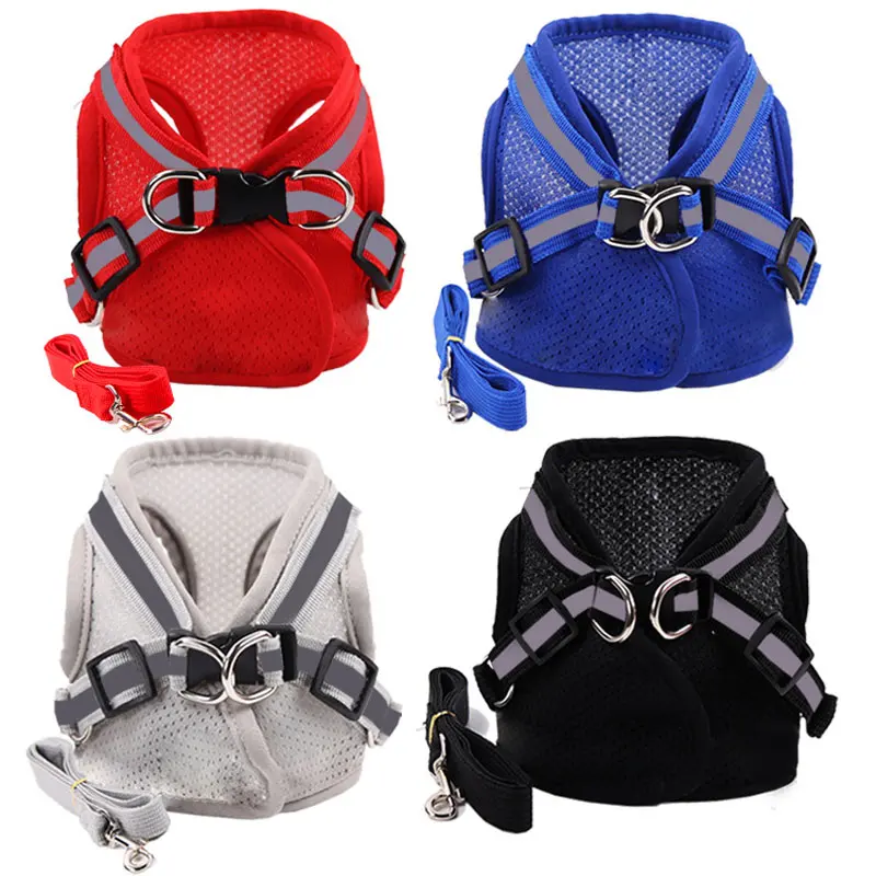 

Runing Belt Reflective Safety Harness No Pull Dog Harness For Dogs French Bulldog Harness Dog Yorkshire Vest Strap basic halter