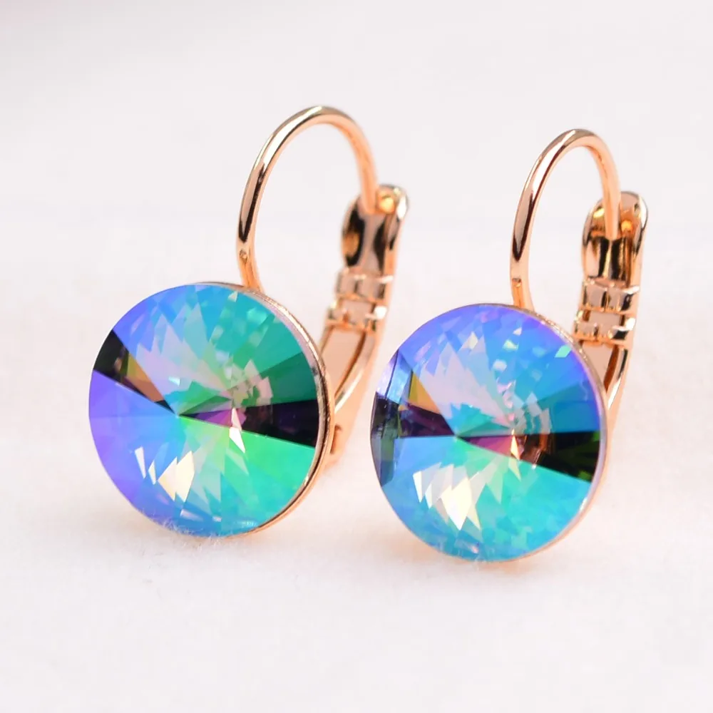 

New women Clip earring with stones elegant Gold- 100% Austrian crystals earring jewelry Clip Earrings
