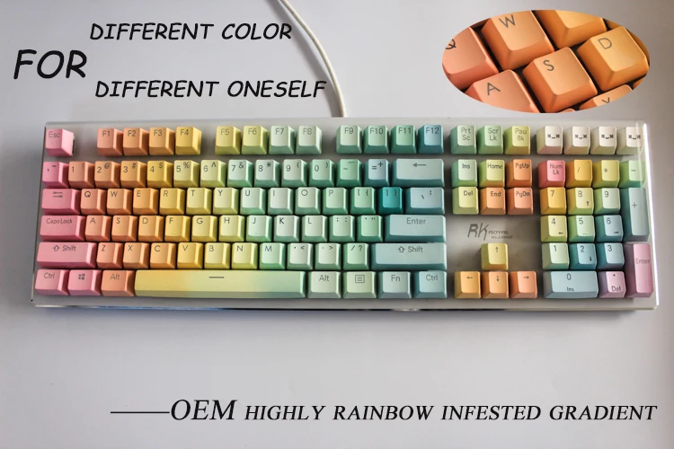 MP 104/108 клавиши PBT двухцветные радужные инжекционные колпачки OEM высота для