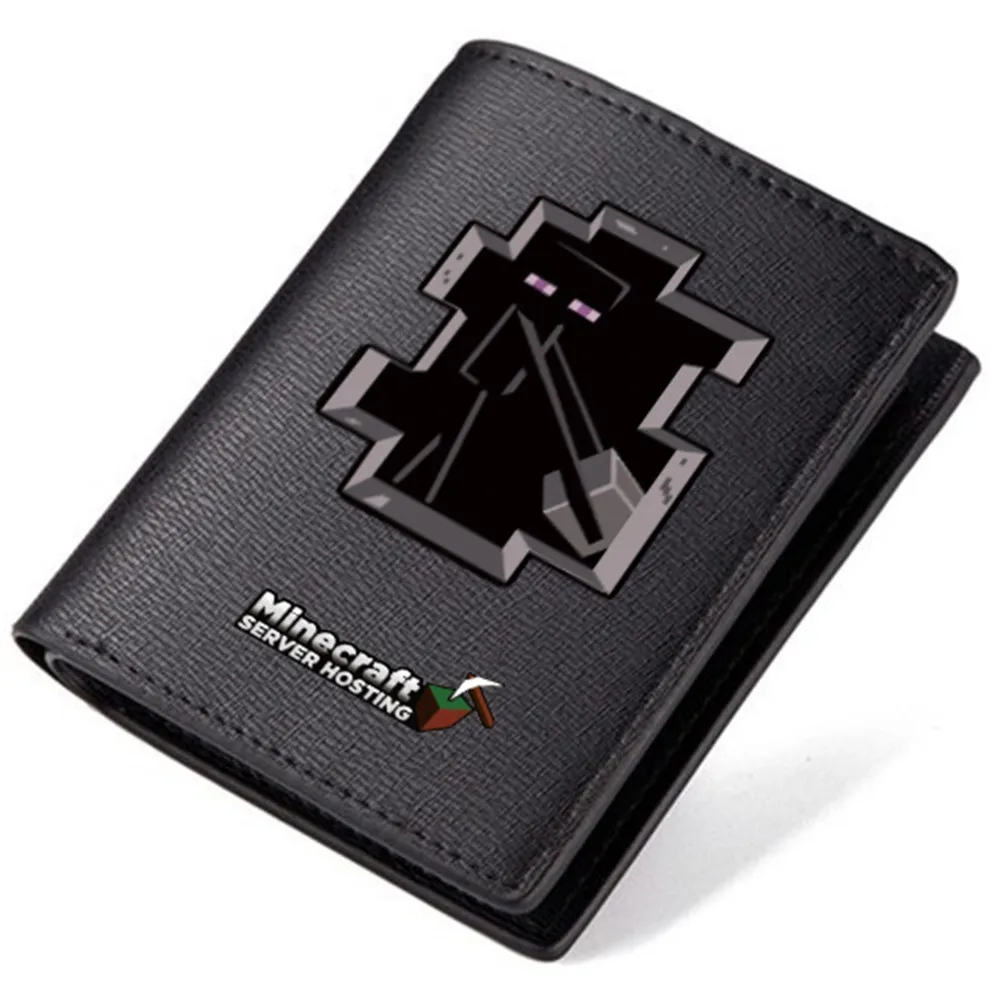 

Zshop Minecraft Wallet PU Short Long Black Box Carteira Children Purses Game Birthday Gifts Kids Wallet