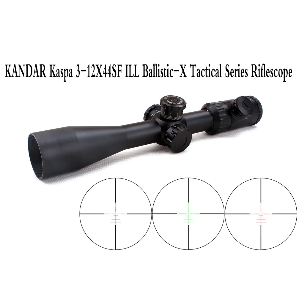 Tactical KANDAR Kaspa 3-12X44SFIR ILL Ballistic-X Riflescope Airsoft Air Gun Shooting Hunting Rifle Scope