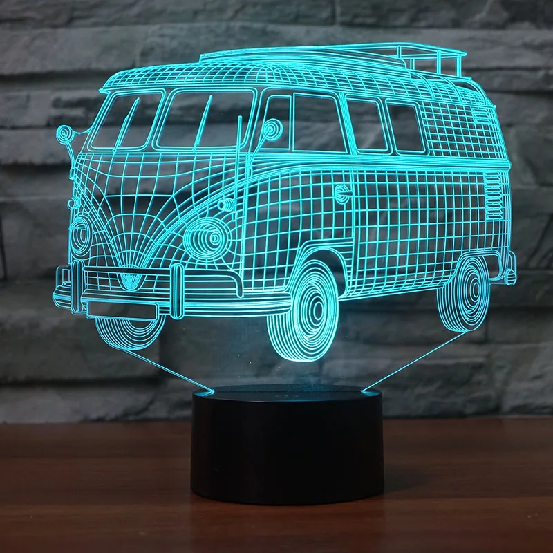 3D иллюзия ночника классический автомобиль 7 Изменение цвета для детей подарок или домашний Декор лампы