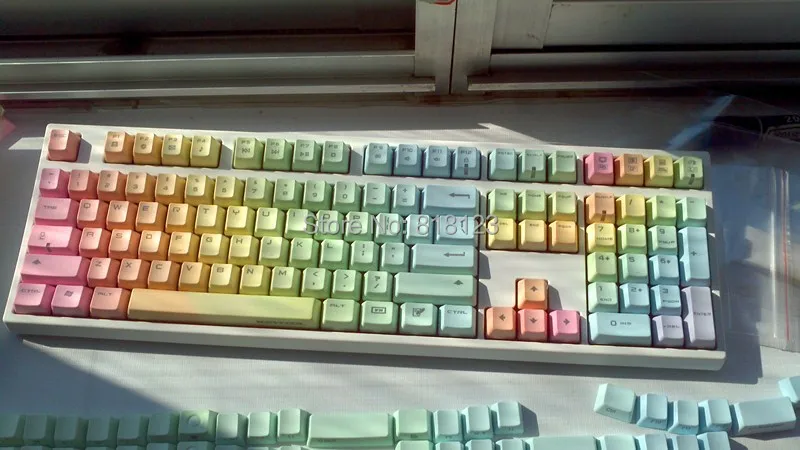 Клавиатура keycool 104 Радужная PBT 108 dye 87 с принтом по бокам механическая клавиатура