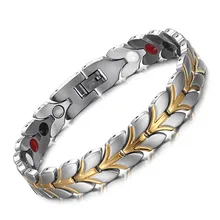 Stainless steel couple bracelet magnetic germanium negative ion far infrared tetrahedral bracelet escalus 2018 magnetic health bracelet for women 100% pure titanium 4in1 magnets negative ions germanium far infra red bracelet