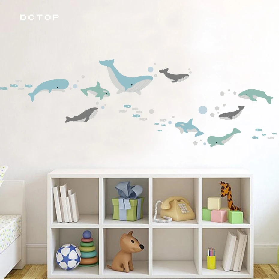 Cartoon Whale Wall Art Decals 2jpg