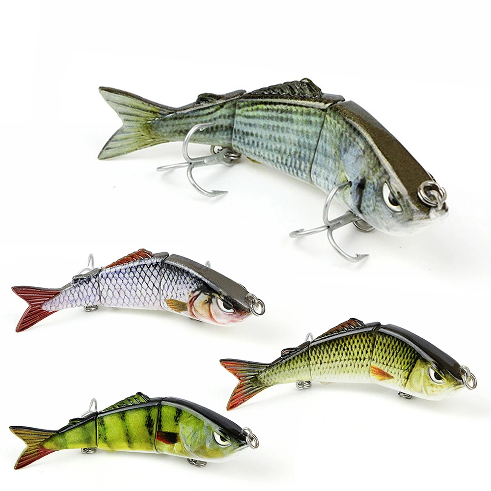

8cm/7.7g Small Fishing Lure 3 Segment Lifelike Crankbait Slow Sinking Swimbait Hard Angry Fish Bait Tackle Pesca