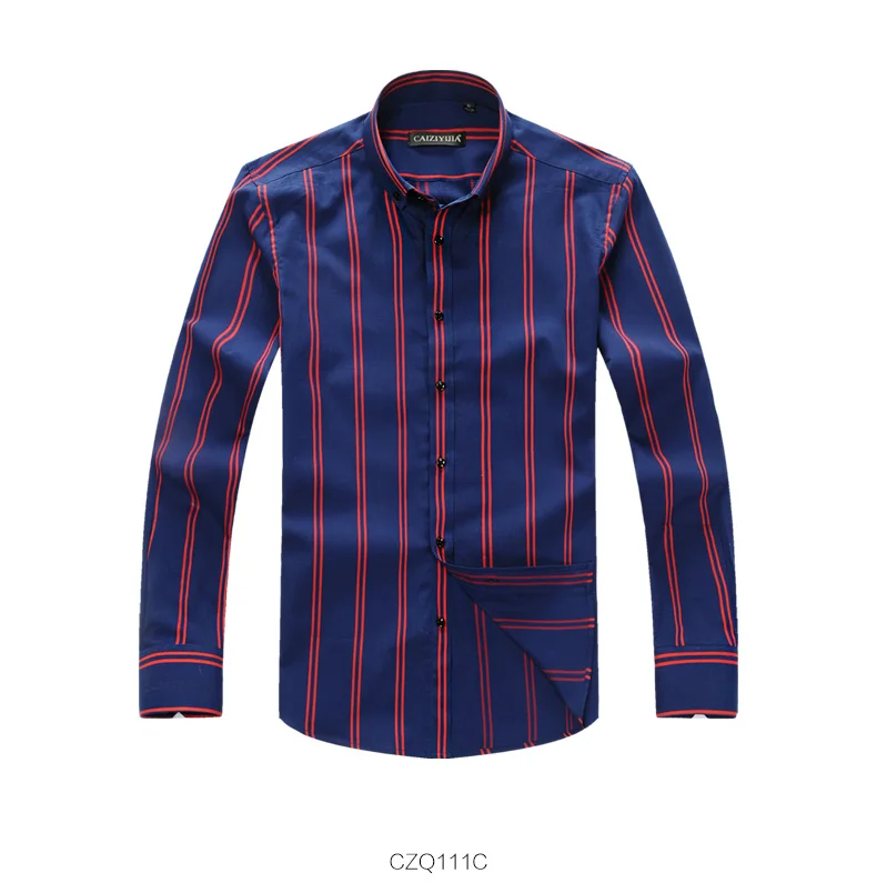 GREVOL 100% хлопок грубые вертикальные полосы мужские платья рубашка с длинным рукавом нежелезные рубашки удобная и высококачественная ткань