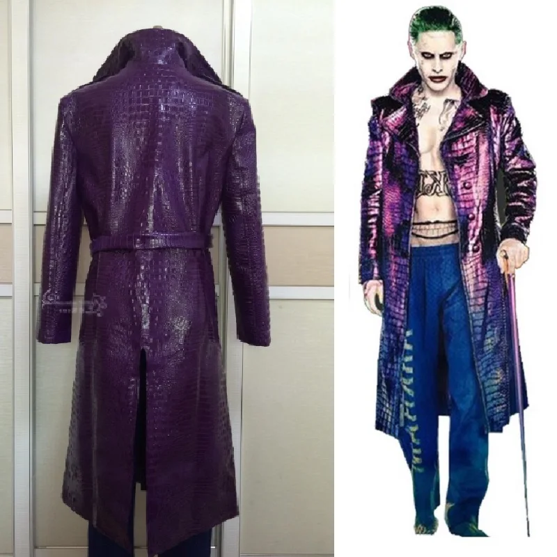 jared leto joker cosplay purple batman coat suicide squad halloween for