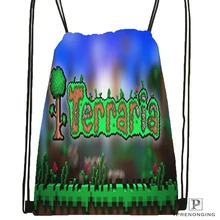 На заказ Terraria походная сумка на шнурке милый рюкзак для детей(черная спинка) 31x40 см#180531-02-37