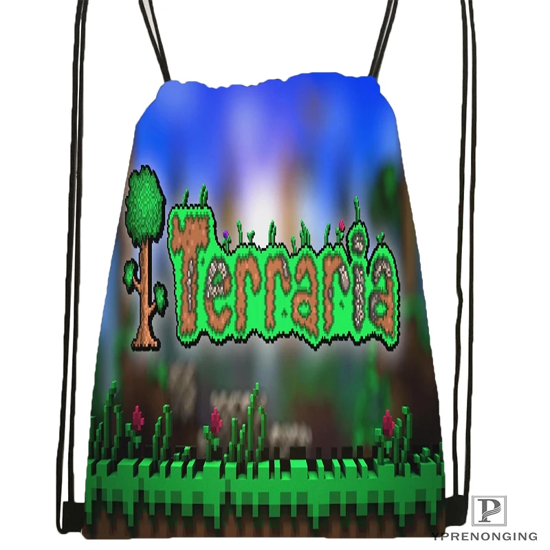 Custom Terraria Drawstring Backpack Bag Cute Daypack Kids Satchel Black Back 31x40cm 180531 02 37