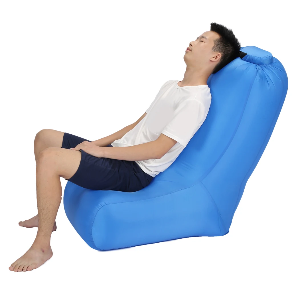 Outdoor Inflatable Lounger Couch Camp Picnic Beach Air Sofa Chair with Backrest