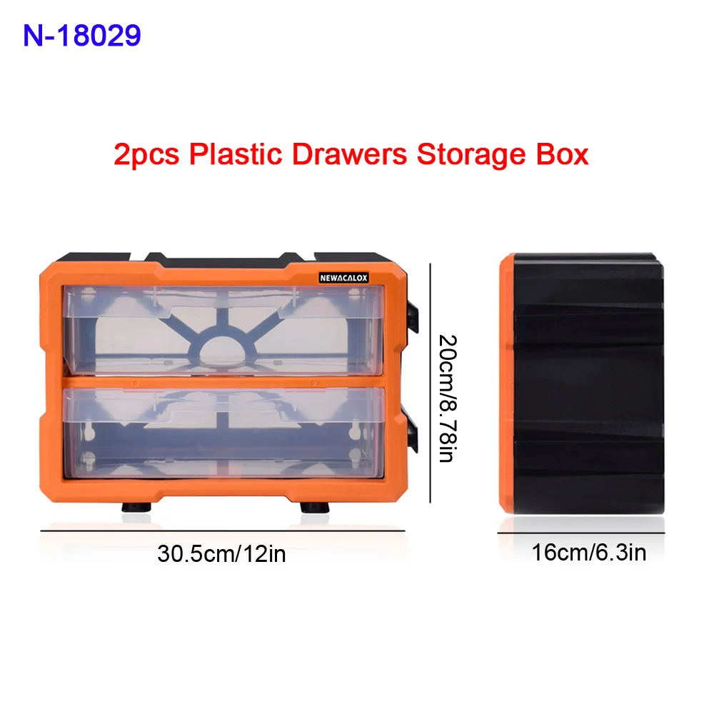 NEWACALOX 2-22 ящика аппаратные средства ремесло пластиковый шкаф настенное крепление ящик для инструментов комбинация строчка коробка для хранения части органайзер чехол - Цвет: N-18029