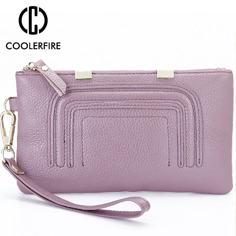 

Women's Large Capacity Multi-functional Wallets Genuine Leather Wristband Wallet for Women Fashion Purse Money Bag PJ035