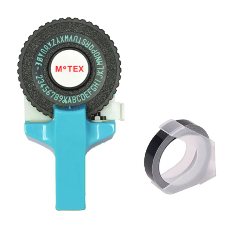 Небесно-Голубой MoTeX E101 Принтер этикеток с 1 рулон Черная лента мини DIY ручной Dymo 3D
