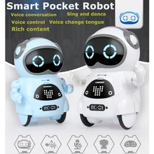 Карманный мини-робот, многофункциональный голосовой светильник, запись в чат, пение, танец, робот, игрушка для детей, рождественский подарок