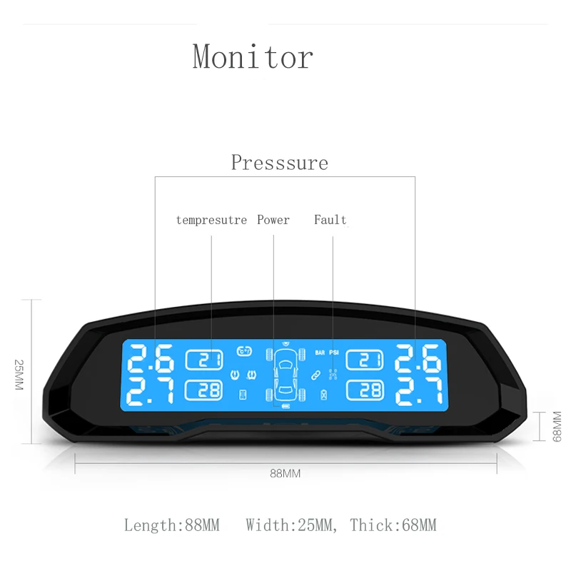 U802 TPMS Car tire pressure monitor system 28