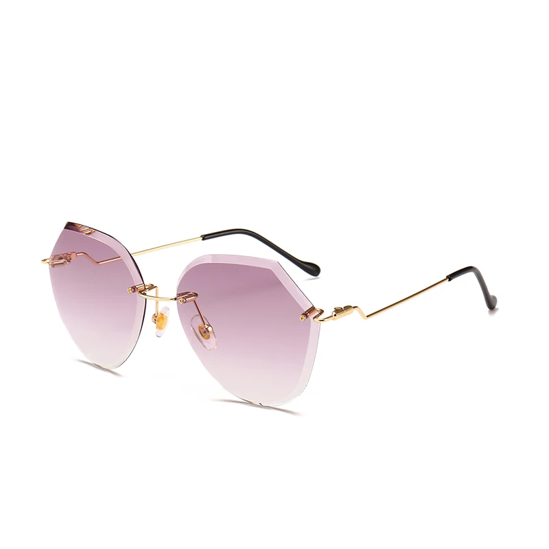 

Suprehot Rimless unique Hand Polished Artical Temple Anti UV400 Instagram Facebook Sunglasses 10235