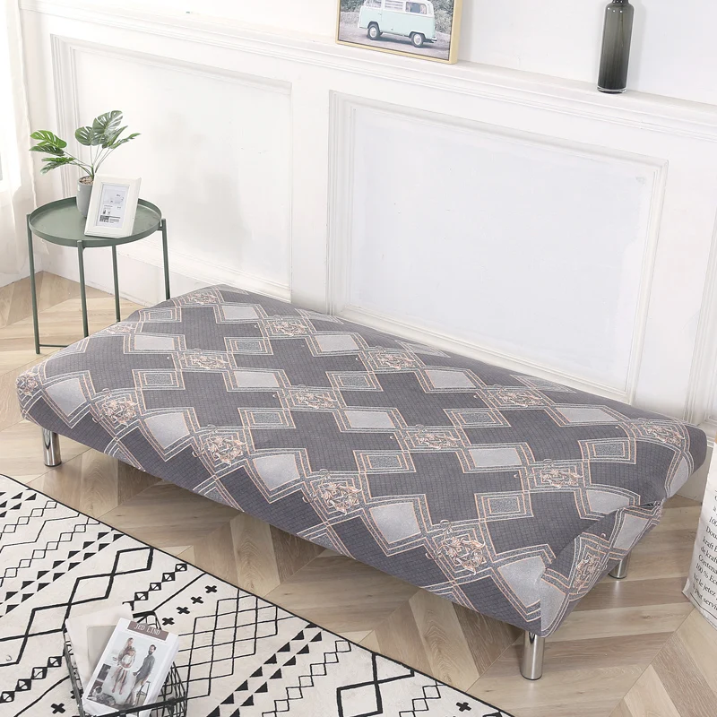 Раскладной диван-кровать, чехлы для дивана, спандекс, эластичный материал, двойной чехол для сидения, чехлы для гостиной, геометрический принт