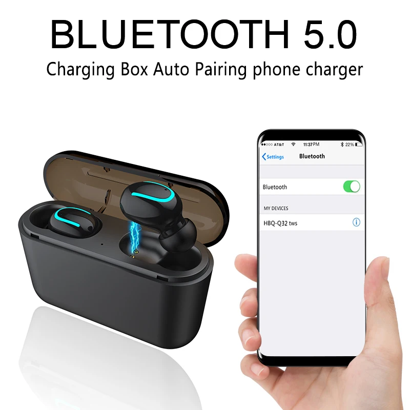 Bluetooth Earphone 5 0 HBQ TWS q32 True Wireless Headphones Sport Handsfree Earbuds Stereo Gaming Headset HBQ Q32