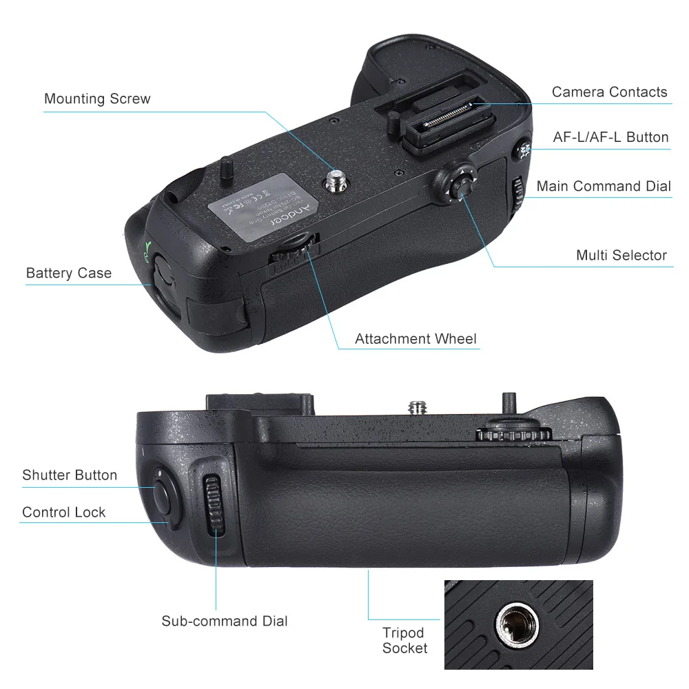 Камера andoer Вертикальная ручка держатель для Nikon D7100/D7200 DSLR камера совместима с EN-EL батареей
