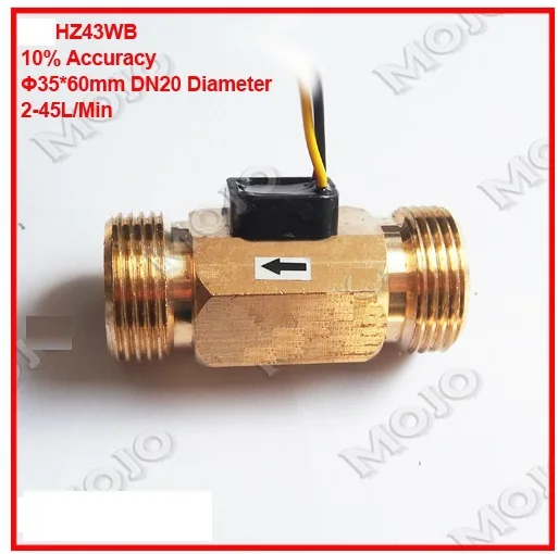 Медь G3/4 поток воды зал Сенсор выключатель расходомер Расходомер Счетчик 2-45l/мин 1.75mpa