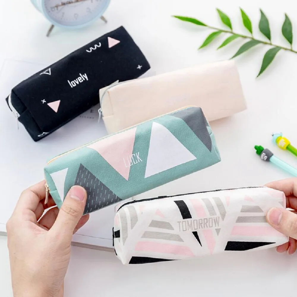 

1PCS Canvas Starry Sky Pencil Case School Pencil Cases for Girl Stationery Geometry Pencil Bag Big Black Pen Box School Supplies