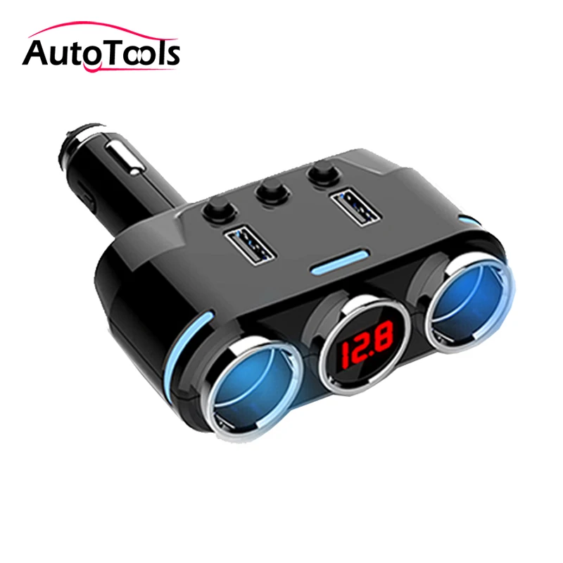 12 V-24 V розетка для автомобильного прикуривателя сплиттер светодиодный USB Зарядное устройство адаптер 3.1A 100 Вт Автомобильные аксессуары