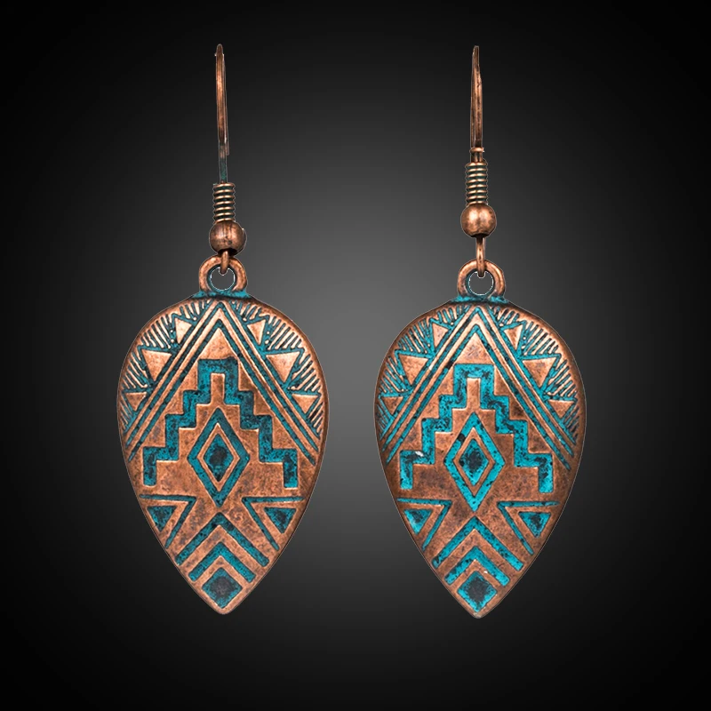 2018 Retro water drop indian earrings jewelry Vintage ethnic boho geometric hanging earrings for women earings earing brincos