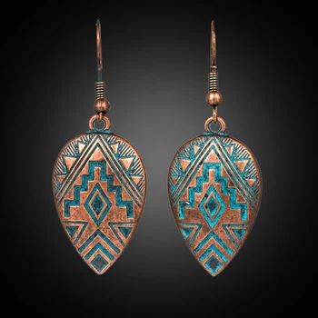 2018 Retro water drop indian earrings jewelry Vintage ethnic boho geometric hanging earrings for women earings earing brincos