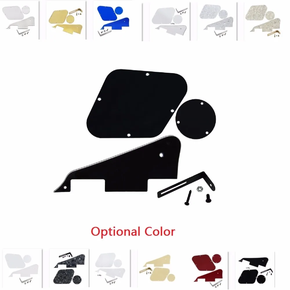 

FLEOR Set of Electric Guitar Pickguard Scratch Plate & Control Cavity Cover & Switch Cavity Cover & Bracket fit LP Guitar Parts
