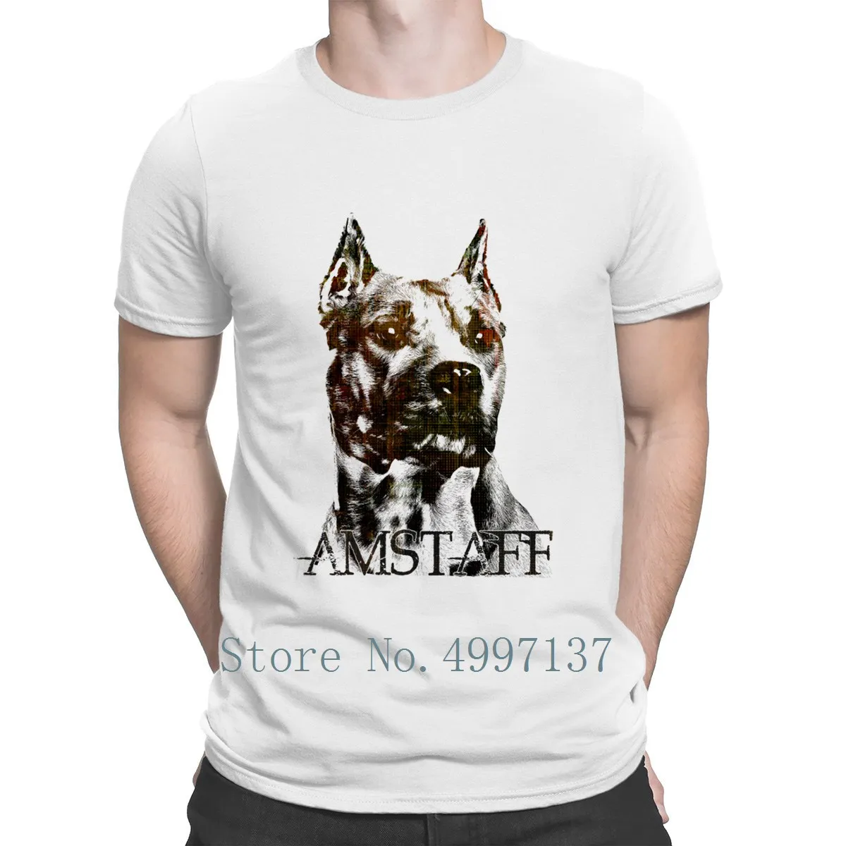

American Staffordshire Terrier Amstaff T Shirt Interesting Cotton Custom Letters Unique Summer Style Fashion Round Collar Shirt