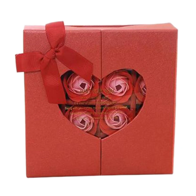 NEW-16Pcs ароматизированное мыло для тела с лепестками роз, подарок на день Святого Валентина