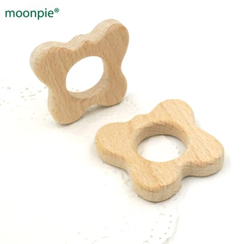 

20 pcs BEECH WOOD butterfly teether safe certificate baby wooden teether shower gift nursing toy EA97