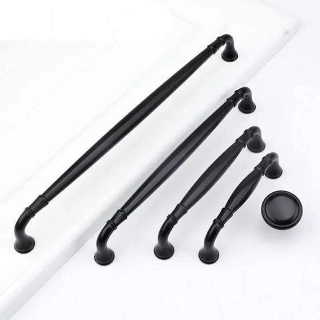 

3.75'' 5'' 6.3'' 7.55'' Black Drawer Knobs Pulls Handles Dresser Pull Silver Chrome Nickel Steel Cabinet Knobs Door Handles