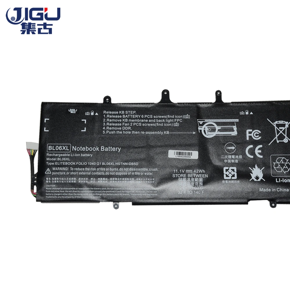 Аккумулятор JIGU для ноутбука с 3 ячейками BL06042XL BL06XL HSTNN DB5D IB5D W02C HPFor EliteBook Folio 1040 G0 G1 G2