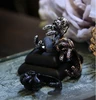Anillos de perro pequeños con forma de caniche de juguete al detalle, color negro, Bronce Antiguo, 1 Uds. ► Foto 3/6