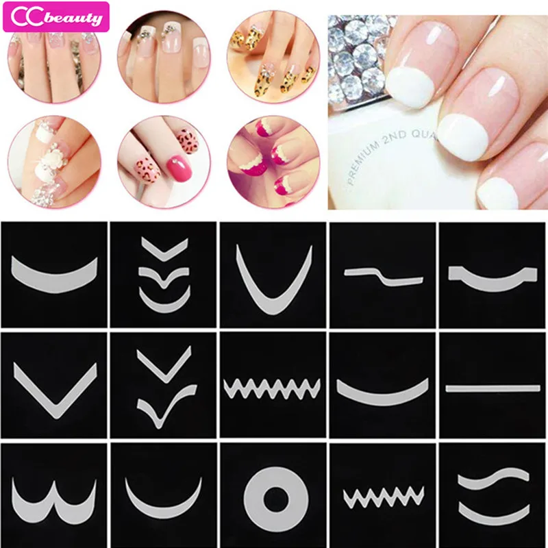 CCbeauty французский дизайн ногтей наклейки DIY наконечник направляющие Французский